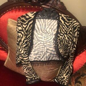 Joseph Ribkoff Animal Print Jacket with Black Accents